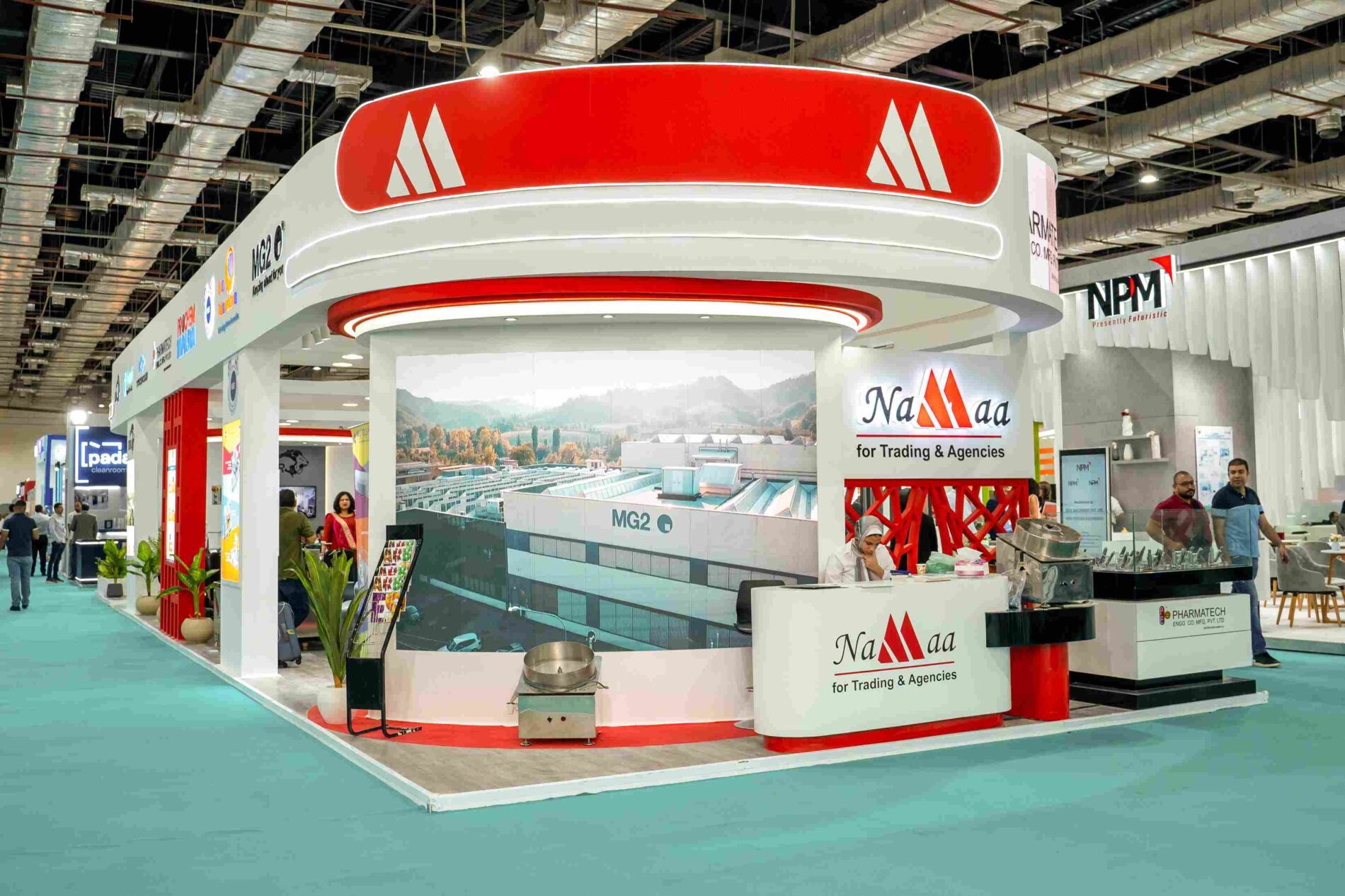 Booth of Namaa for Trading & Agencies at the Pharmaconex Exhibition 2023, showcasing advanced pharmaceutical products and healthcare solutions.