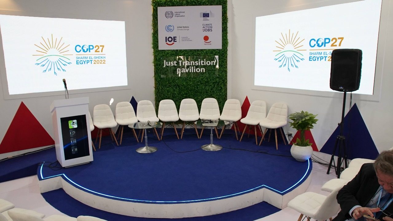 ILO (International Labour Organization) booth at COP27 in Sharm El Sheikh