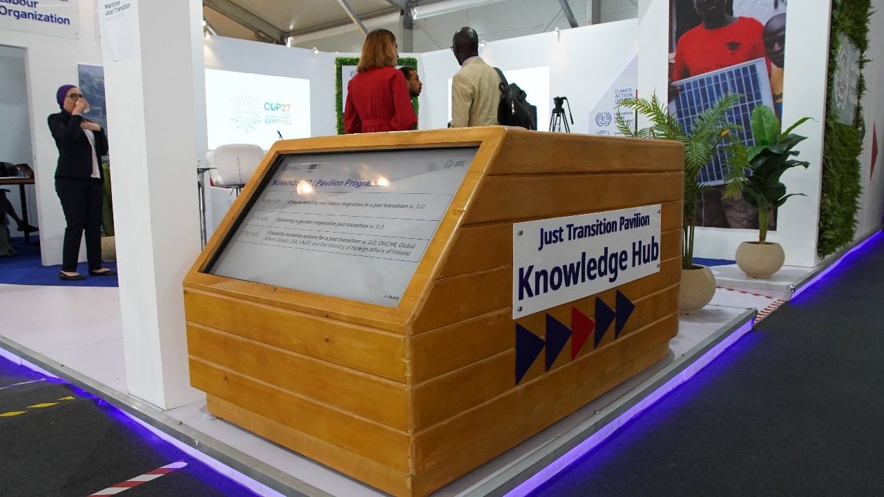 ILO (International Labour Organization) booth at COP27 in Sharm El Sheikh