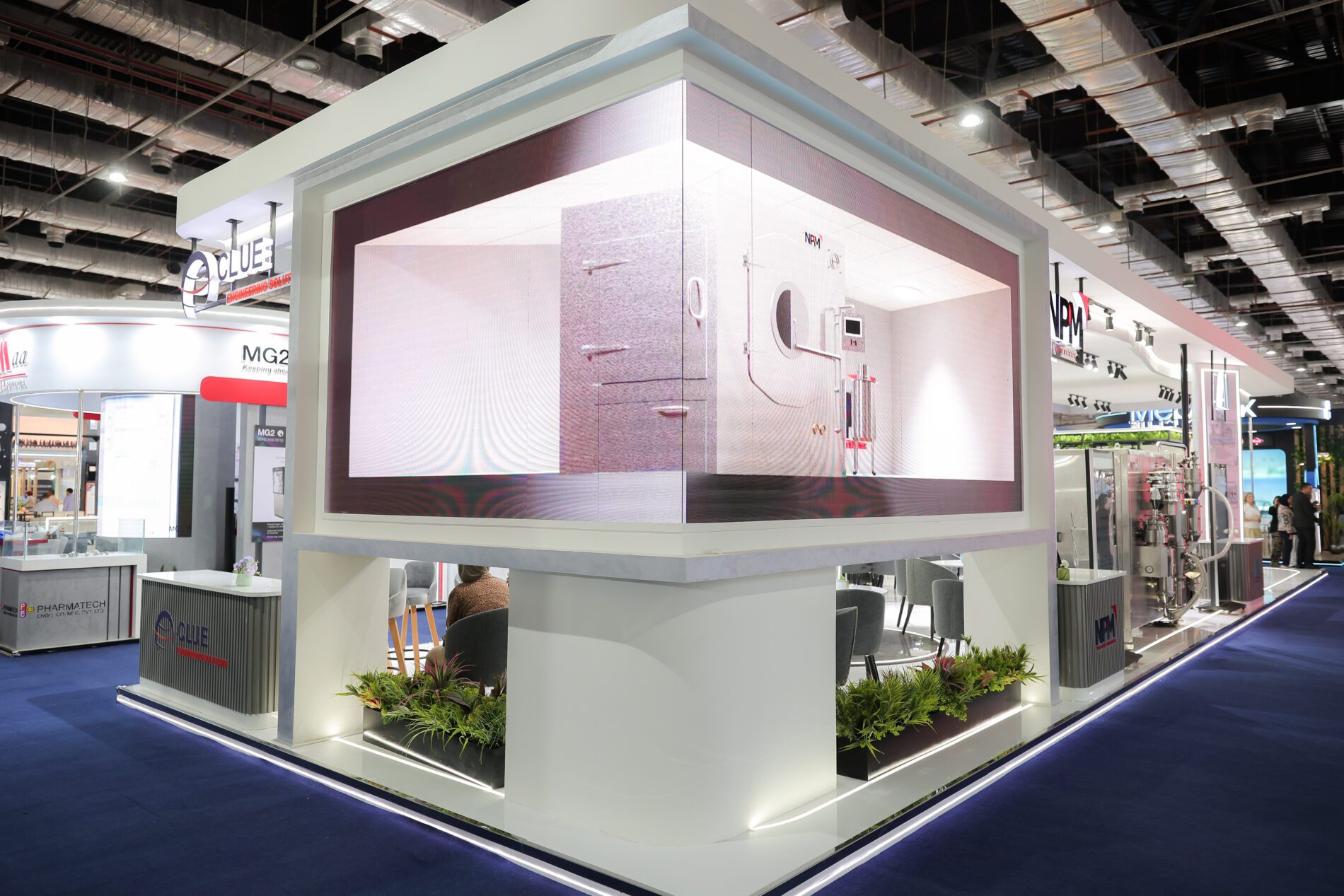 Booth design for Clue Engineering Solutions at Pharmaconex 2024
