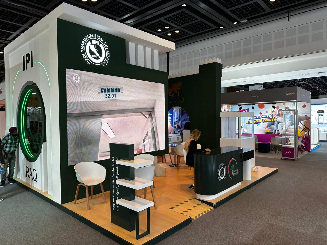Iraqi Pharmaceutical Industry Co. (IPI) booth at Arab Health 2023 in Duba